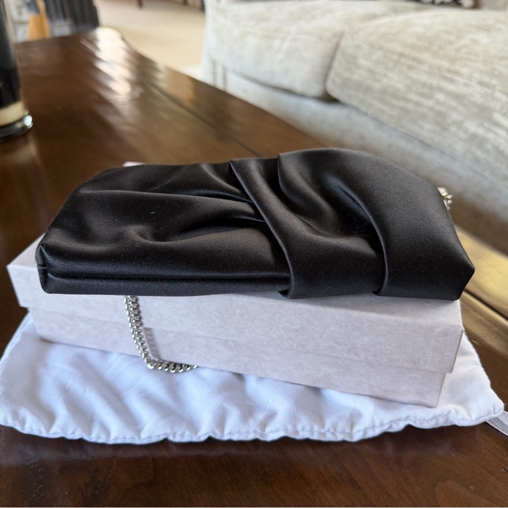 Jimmy Choo Black Satin Clutch - Picture 3 of 6